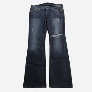 Women's Y2K Low-rise Grunge Punk Skater Daredevil Bootcut Dark Wash Guess Jeans